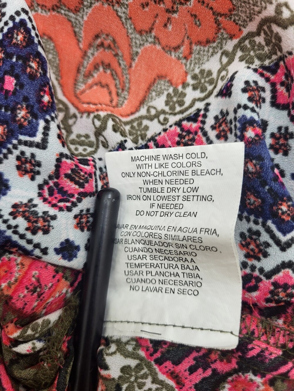 Takara Women's Multicolor Hi-Lo Sleeveless Blouse Tunic Boho Hippie Size Small - Picture 12 of 12